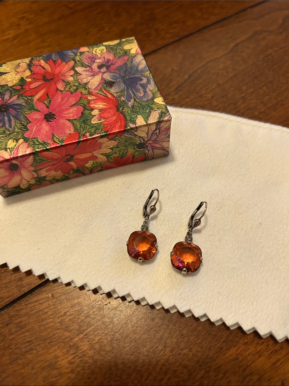 Catherine Popesco Sterling Silver Pink Crystal Earrings